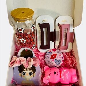 Pink and Brown Hair Clip Set